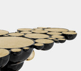 Boca do Lobo Newton Console, close-up of the textured gold plated top