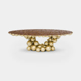 Boca do Lobo Newton Dining Table in gold and walnut