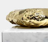 Boca do Lobo Stonehenge Side Table, close-up of the hand-hammered brass