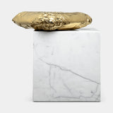 Boca do Lobo Stonehenge Side Table in Carrara marble, front view