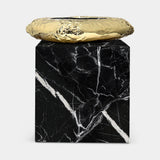 Boca do Lobo Stonehenge Side Table in Nero Marquina marble, front view