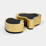 Boca do Lobo Wave Center Table in hammered brass, angled view