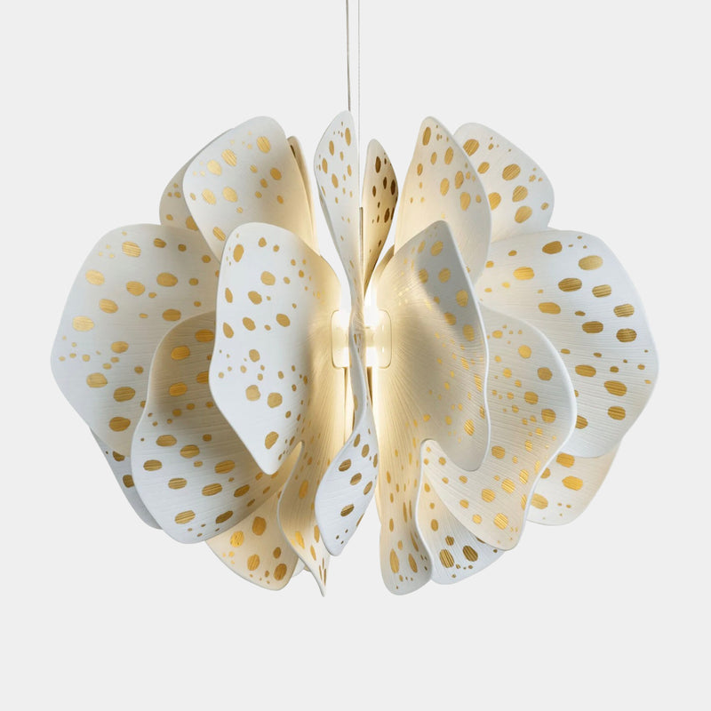 Bonita White & Gold Porcelain Petals Chandelier