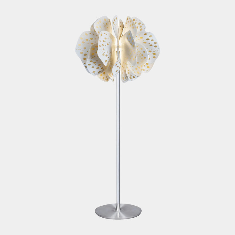 Bonita White & Gold Porcelain Petals Floor Lamp