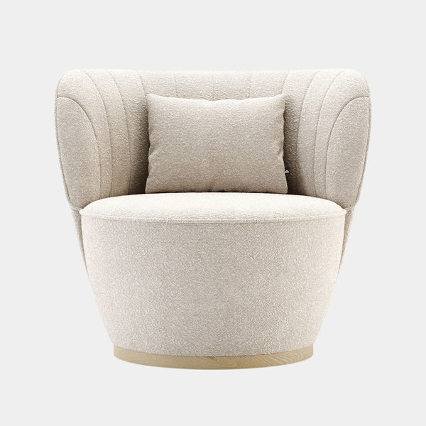 Bouclé Rounded Luxury Swivel Armchair