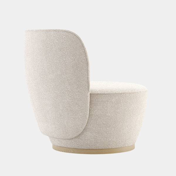Bouclé Rounded Luxury Swivel Armchair