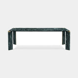 C.Z. Rectangular Marble Luxury Dining Table in Verde Alpi marble