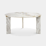 C.Z. Round Marble Luxury Dining Table in Calacatta Gold marble