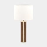 Calgary Walnut Table Lamp with Golden Brass