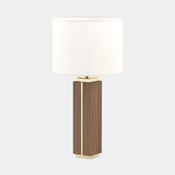 Calgary Walnut Table Lamp with Golden Brass