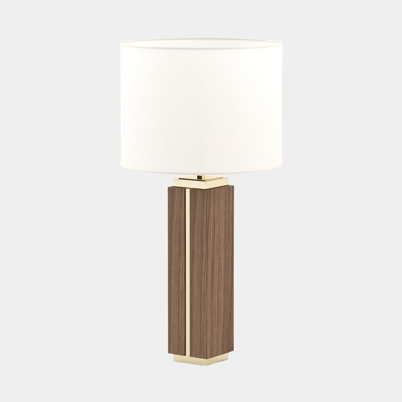 Calgary Walnut Table Lamp with Golden Brass