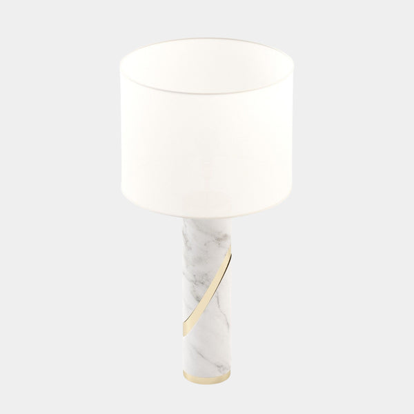 Carrara Marble Cylindrical Luxury Table Lamp