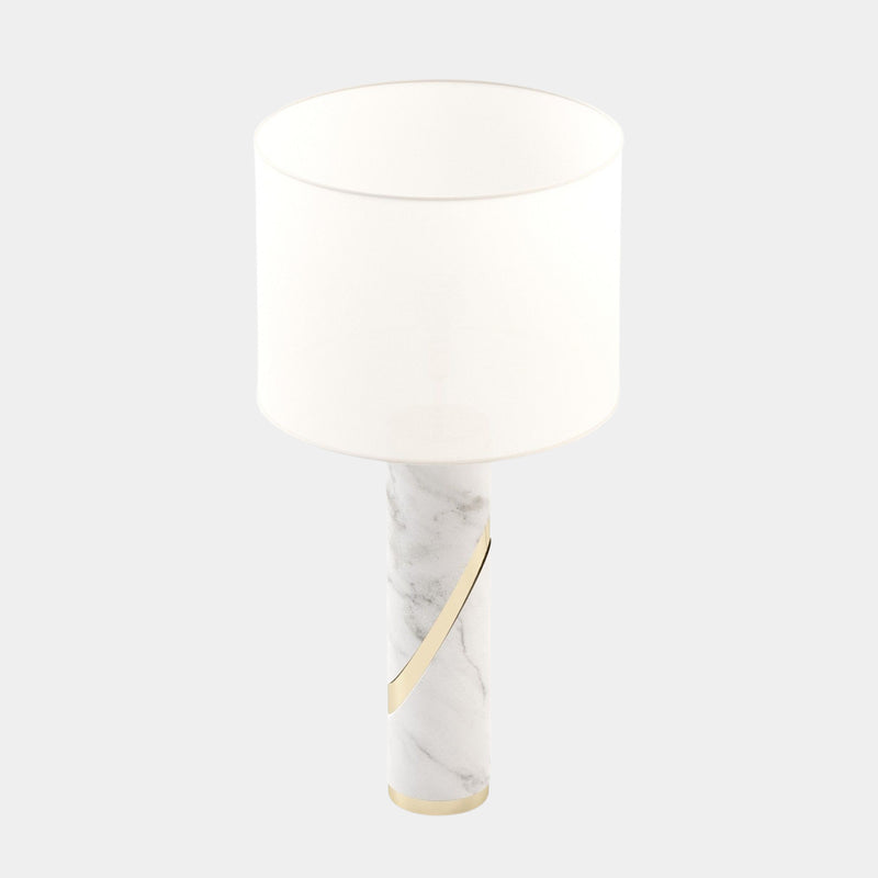 Carrara Marble Cylindrical Luxury Table Lamp