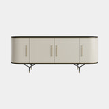 Casa Magna Bogart Sideboard, matt lacquer with a dark trim and brass handles, available from Touched Interiors UK