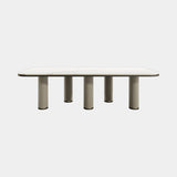 Casa Magna Domus Dining Table, marble top with wood veneer legs, available from Touched Interiors UK
