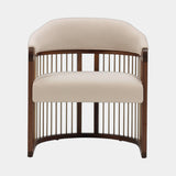 Casa Magna Grace Urban Armchair, ivory fabric with a walnut toned frame, available from Touched Interiors UK