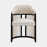 Casa Magna Grace Urban Dining Chair, ivory fabric with a dark frame, available from Touched Interiors UK