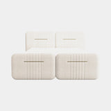 Casa Magna Loren III Bed, ivory fabric with brass inlays, available from Touched Interiors UK