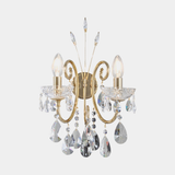 Castro Lighting Casablanca Wall Light in gold-plated brass with clear crystals, available from Touched Interiors UK