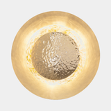 Castro Lighting Eclipse Wall Light in hammered gold-plated brass, available from Touched Interiors UK