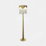 Castro Lighting Flow Chandelier Floor Lamp in gold-plated brass with clear glass, available from Touched Interiors UK