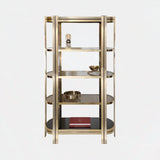 Castro Lighting Marie Bookcase in polished brass, available from Touched Interiors UK