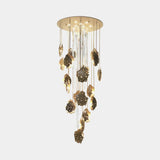 Castro Lighting Magma Suspension Lamp in gold-plated brass, available from Touched Interiors UK