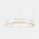 Castro Lighting Spacium II Suspension Lamp in gold-plated brass with crystal, available from Touched Interiors UK