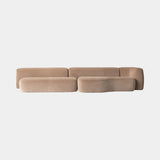 Catone modular sofa in sand velvet in a straight composition