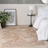 Central Park West Swirl Beige Brown Luxury Rug, available from Touched Interiors UK