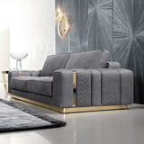 Giorgio Collection Charisma Sofa in grey velvet, styled in a living room