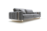 Giorgio Collection Charisma Sofa with Quilted Back Cushions in grey velvet, second room view