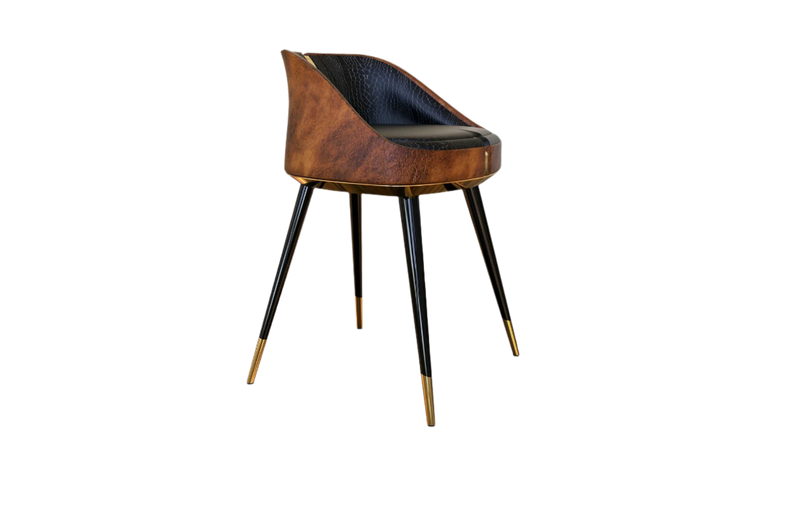 Ashenhall Dining Chair: Brown Leather and Elegant Style