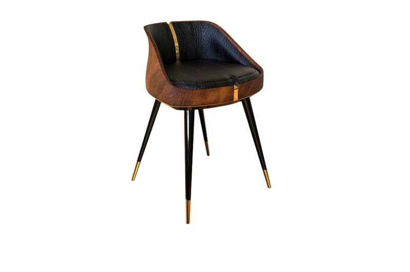 Ashenhall Dining Chair: Brown Leather and Elegant Style