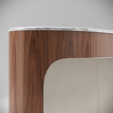 Clarence Leather Lined Luxury Console Table, close-up detail