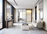 Clarence Leather Lined Luxury Console Table styled in a luxury interior