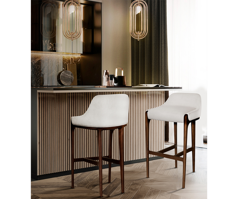 Comfortable Bar Chair: The Yemen Features Plush Vellutino.