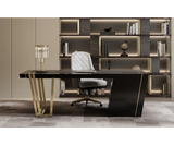 Ergonomic Charla office chair in black and brass, perfect for luxury interior design.