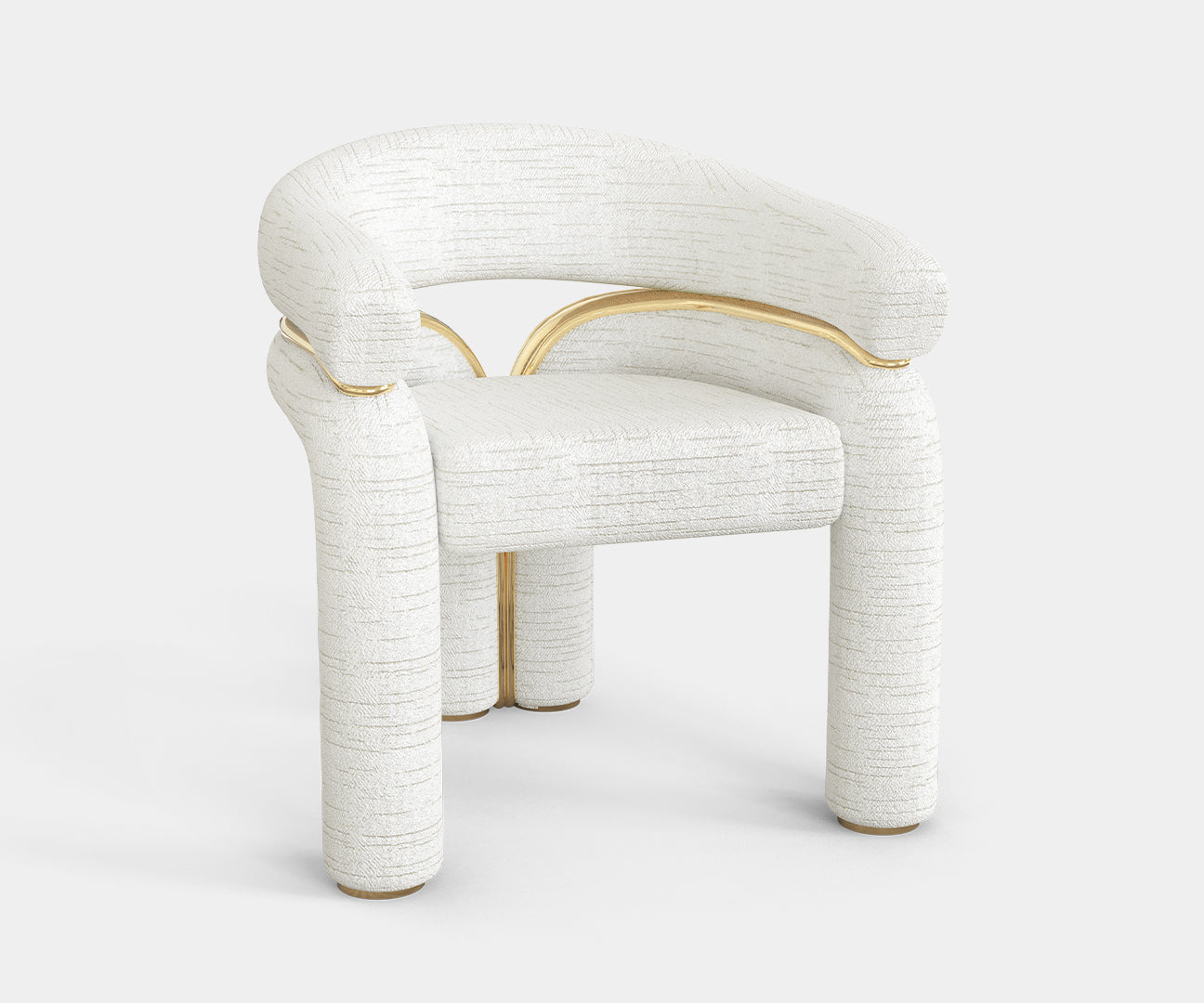 Daphne White Luxury Chair: Handcrafted Brass and Wood Accent Chair ...