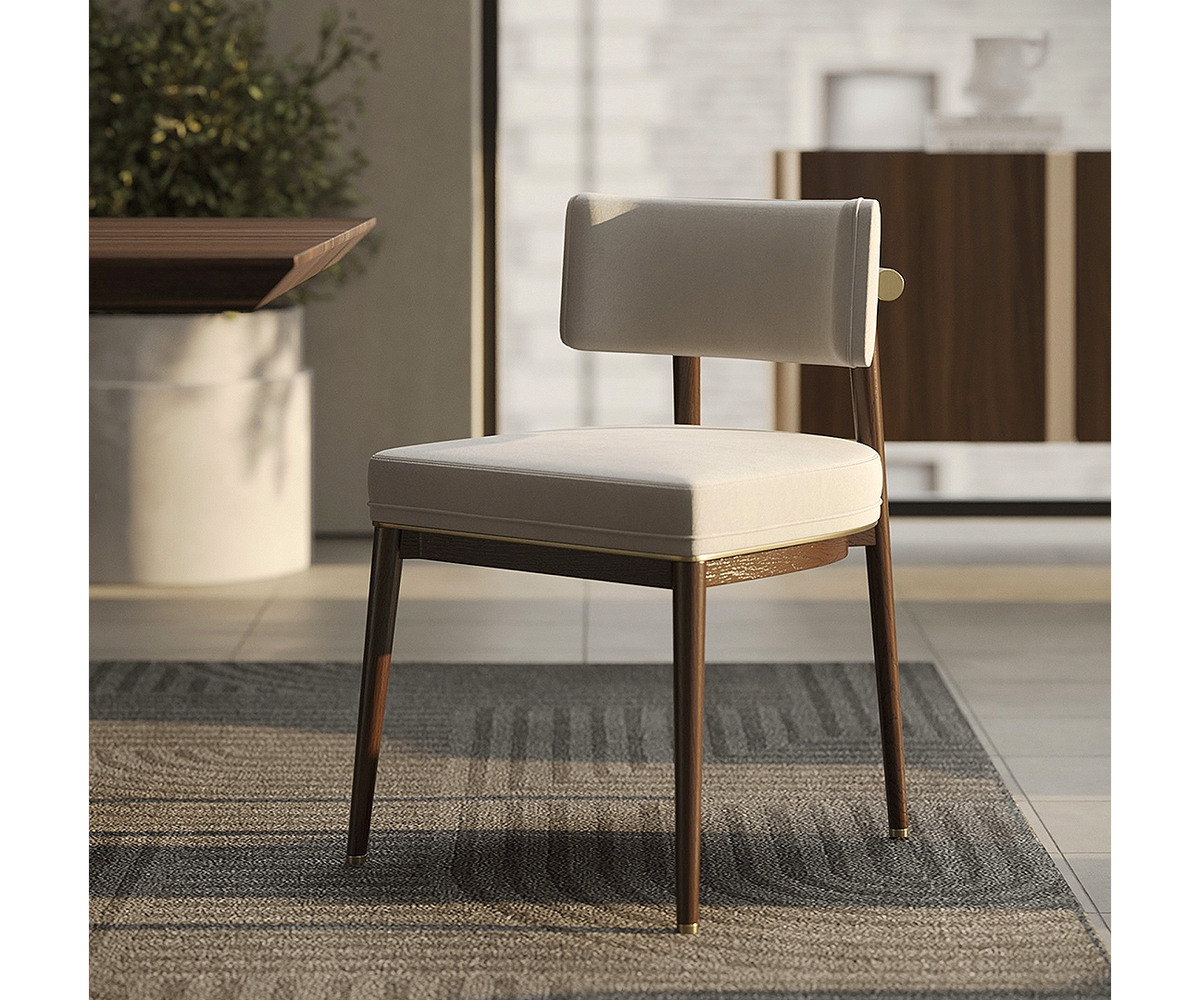 Aster Frank Dining Chair: Minimalist Design with Moka Oak Wood