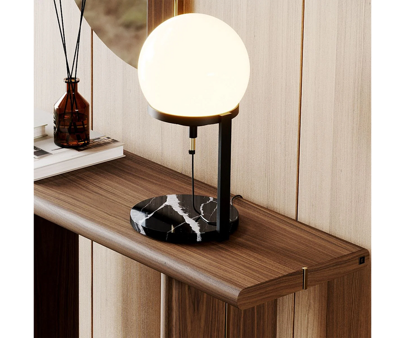 Balloon Luxury Marble Table Lamp with Spherical Glass Shade