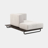 Domkapa Copacabana Outdoor Chaise Longue, right arm, view 2, in a light grey outdoor fabric
