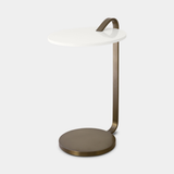 Caffe Latte Cutty Side Table in cream lacquer and bronze