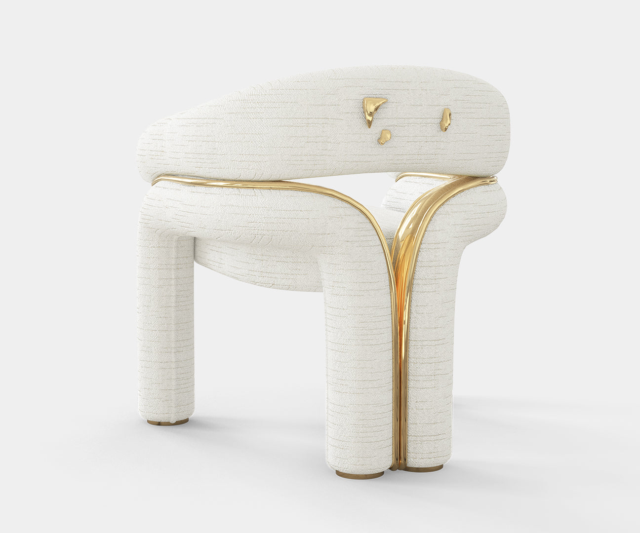 Daphne White Luxury Chair: Handcrafted Brass and Wood Accent Chair ...