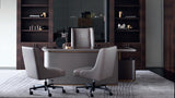 Daytona Hilary Desk Chairs in Clayton Grigio leather, styled in a study