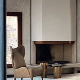 Daytona Lolita High Back Armchair in Camoscio Fango suede, third view