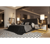 Designer Luxury Nightstand with Leaf Gilding Detail