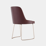 Desna Natural Leather Dining Chair with Rose Gold Base