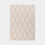 Diamond Hand Woven Wool & Viscose Rug in Cream