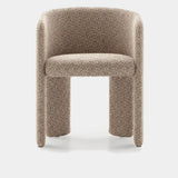 Ditre Italia Cali Dining Chair, speckled taupe boucle fabric, front view
